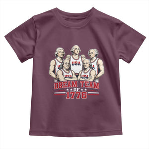 Dream Team of 1776 Funny Founding Fathers Basketball Players Toddler T Shirt Patriotic Sports Team Parody 4th of July 250th Anniversary