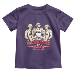 Dream Team of 1776 Funny Founding Fathers Basketball Players Toddler T Shirt Patriotic Sports Team Parody 4th of July 250th Anniversary