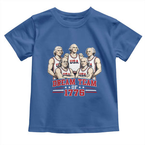 Dream Team of 1776 Funny Founding Fathers Basketball Players Toddler T Shirt Patriotic Sports Team Parody 4th of July 250th Anniversary