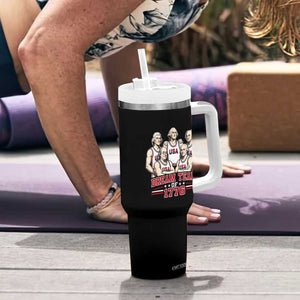 Dream Team of 1776 Funny Founding Fathers Basketball Players Tumbler With Handle Patriotic Sports Team Parody 4th of July 250th Anniversary