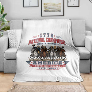 1776 National Champions Liberty Legends Vintage Throw Blanket Horseback Founding Fathers America 250th Anniversary