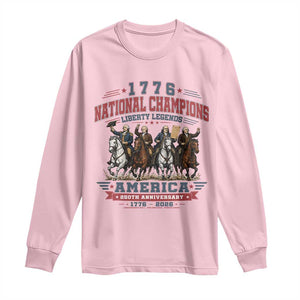 1776 National Champions Liberty Legends Vintage Long Sleeve Shirt Horseback Founding Fathers America 250th Anniversary