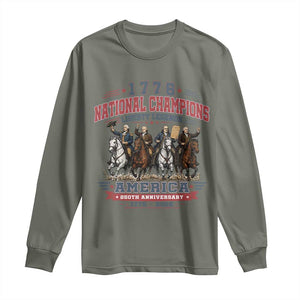 1776 National Champions Liberty Legends Vintage Long Sleeve Shirt Horseback Founding Fathers America 250th Anniversary