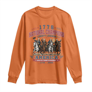 1776 National Champions Liberty Legends Vintage Long Sleeve Shirt Horseback Founding Fathers America 250th Anniversary
