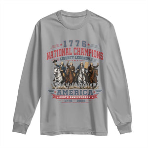 1776 National Champions Liberty Legends Vintage Long Sleeve Shirt Horseback Founding Fathers America 250th Anniversary
