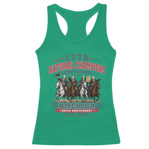 1776 National Champions Liberty Legends Vintage Racerback Tank Top Horseback Founding Fathers America 250th Anniversary
