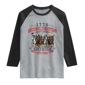 1776 National Champions Liberty Legends Vintage Raglan Shirt Horseback Founding Fathers America 250th Anniversary