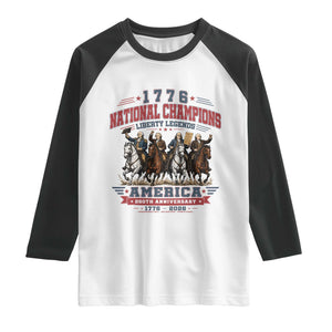1776 National Champions Liberty Legends Vintage Raglan Shirt Horseback Founding Fathers America 250th Anniversary