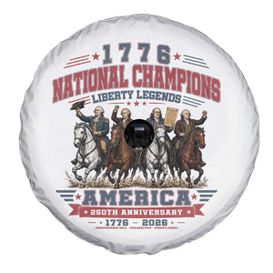 1776 National Champions Liberty Legends Vintage Spare Tire Cover Horseback Founding Fathers America 250th Anniversary