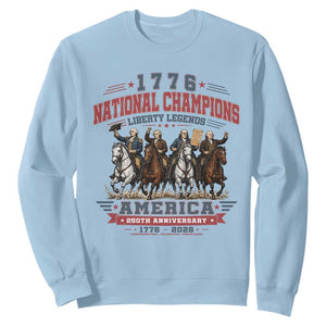 1776 National Champions Liberty Legends Vintage Sweatshirt Horseback Founding Fathers America 250th Anniversary