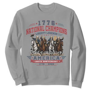 1776 National Champions Liberty Legends Vintage Sweatshirt Horseback Founding Fathers America 250th Anniversary