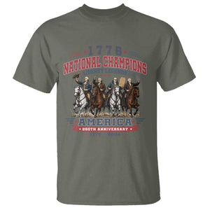 1776 National Champions Liberty Legends Vintage T Shirt Horseback Founding Fathers America 250th Anniversary