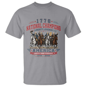 1776 National Champions Liberty Legends Vintage T Shirt Horseback Founding Fathers America 250th Anniversary