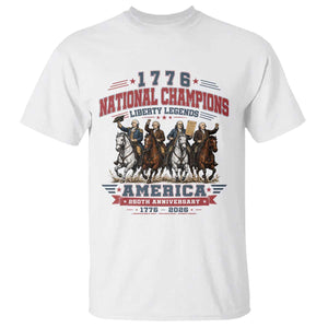 1776 National Champions Liberty Legends Vintage T Shirt Horseback Founding Fathers America 250th Anniversary