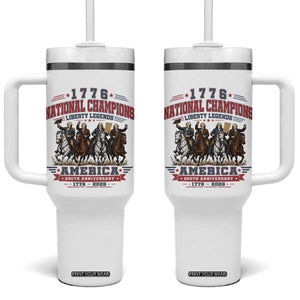 1776 National Champions Liberty Legends Vintage Tumbler With Handle Horseback Founding Fathers America 250th Anniversary