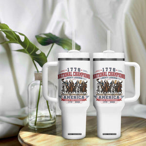 1776 National Champions Liberty Legends Vintage Tumbler With Handle Horseback Founding Fathers America 250th Anniversary