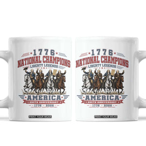 1776 National Champions Liberty Legends Vintage Coffee Mug Horseback Founding Fathers America 250th Anniversary