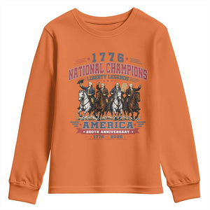 1776 National Champions Liberty Legends Vintage Youth Sweatshirt Horseback Founding Fathers America 250th Anniversary