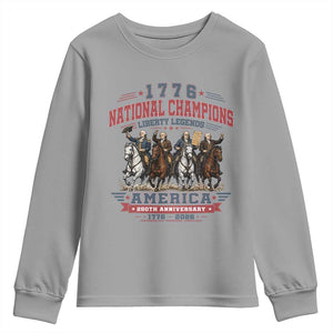 1776 National Champions Liberty Legends Vintage Youth Sweatshirt Horseback Founding Fathers America 250th Anniversary
