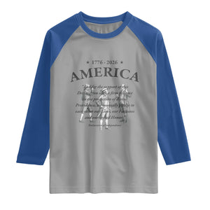 Declaration of Independence Sacred Honor Quote Graphic Raglan Shirt Vintage 1776 to 2026 America Patriotic History