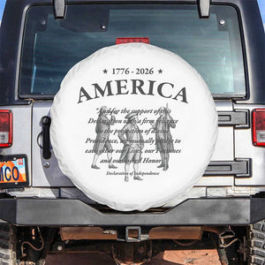 Declaration of Independence Sacred Honor Quote Graphic Spare Tire Cover Vintage 1776 to 2026 America Patriotic History