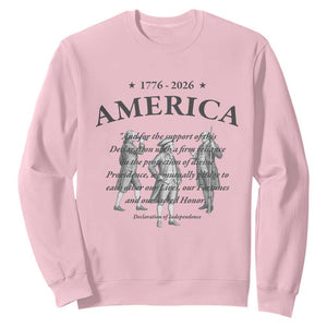Declaration of Independence Sacred Honor Quote Graphic Sweatshirt Vintage 1776 to 2026 America Patriotic History