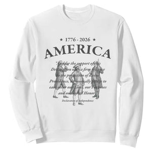 Declaration of Independence Sacred Honor Quote Graphic Sweatshirt Vintage 1776 to 2026 America Patriotic History