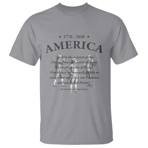 Declaration of Independence Sacred Honor Quote Graphic T Shirt Vintage 1776 to 2026 America Patriotic History