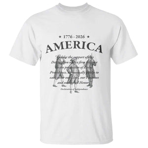 Declaration of Independence Sacred Honor Quote Graphic T Shirt Vintage 1776 to 2026 America Patriotic History