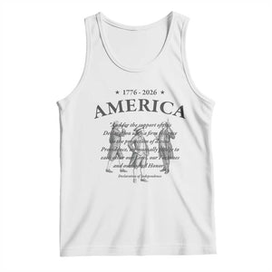 Declaration of Independence Sacred Honor Quote Graphic Tank Top Vintage 1776 to 2026 America Patriotic History