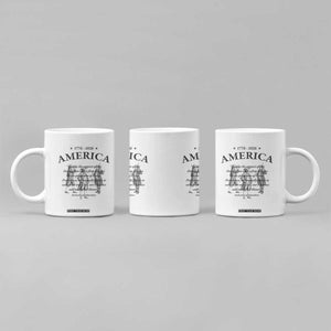 Declaration of Independence Sacred Honor Quote Graphic Coffee Mug Vintage 1776 to 2026 America Patriotic History