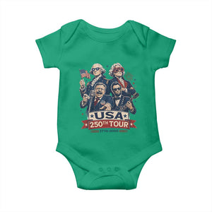 USA 250th Tour 2026 Founding Fathers Rock Concert Baby Onesie Funny Mount Rushmore Rock Stars Semiquincentennial
