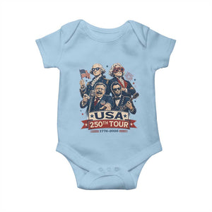USA 250th Tour 2026 Founding Fathers Rock Concert Baby Onesie Funny Mount Rushmore Rock Stars Semiquincentennial