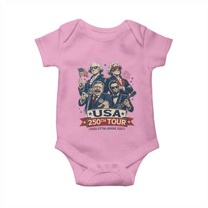 USA 250th Tour 2026 Founding Fathers Rock Concert Baby Onesie Funny Mount Rushmore Rock Stars Semiquincentennial