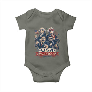 USA 250th Tour 2026 Founding Fathers Rock Concert Baby Onesie Funny Mount Rushmore Rock Stars Semiquincentennial