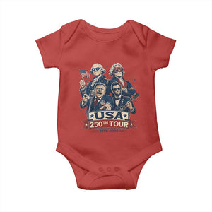 USA 250th Tour 2026 Founding Fathers Rock Concert Baby Onesie Funny Mount Rushmore Rock Stars Semiquincentennial