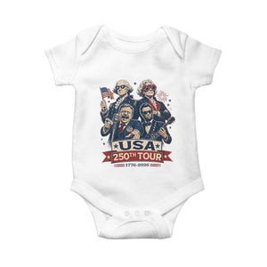 USA 250th Tour 2026 Founding Fathers Rock Concert Baby Onesie Funny Mount Rushmore Rock Stars Semiquincentennial