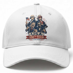 USA 250th Tour 2026 Founding Fathers Rock Concert Baseball Cap Funny Mount Rushmore Rock Stars Semiquincentennial