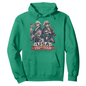 USA 250th Tour 2026 Founding Fathers Rock Concert Hoodie Funny Mount Rushmore Rock Stars Semiquincentennial