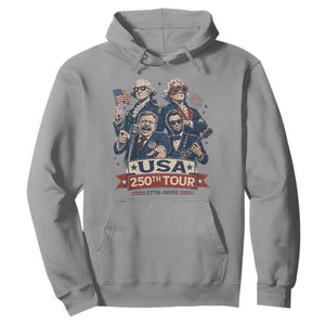 USA 250th Tour 2026 Founding Fathers Rock Concert Hoodie Funny Mount Rushmore Rock Stars Semiquincentennial