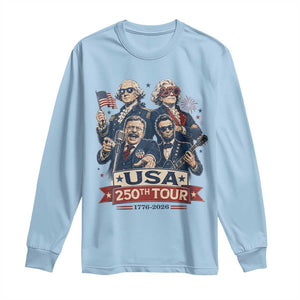 USA 250th Tour 2026 Founding Fathers Rock Concert Long Sleeve Shirt Funny Mount Rushmore Rock Stars Semiquincentennial