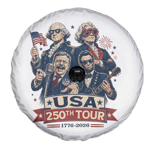 USA 250th Tour 2026 Founding Fathers Rock Concert Spare Tire Cover Funny Mount Rushmore Rock Stars Semiquincentennial