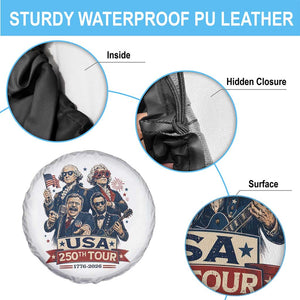 USA 250th Tour 2026 Founding Fathers Rock Concert Spare Tire Cover Funny Mount Rushmore Rock Stars Semiquincentennial