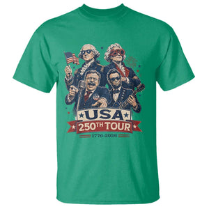 USA 250th Tour 2026 Founding Fathers Rock Concert T Shirt Funny Mount Rushmore Rock Stars Semiquincentennial