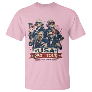 USA 250th Tour 2026 Founding Fathers Rock Concert T Shirt Funny Mount Rushmore Rock Stars Semiquincentennial