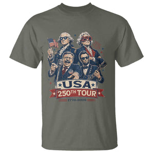USA 250th Tour 2026 Founding Fathers Rock Concert T Shirt Funny Mount Rushmore Rock Stars Semiquincentennial