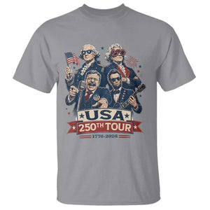 USA 250th Tour 2026 Founding Fathers Rock Concert T Shirt Funny Mount Rushmore Rock Stars Semiquincentennial