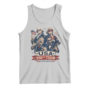 USA 250th Tour 2026 Founding Fathers Rock Concert Tank Top Funny Mount Rushmore Rock Stars Semiquincentennial