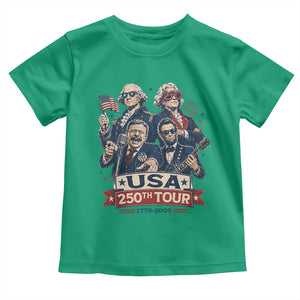 USA 250th Tour 2026 Founding Fathers Rock Concert Toddler T Shirt Funny Mount Rushmore Rock Stars Semiquincentennial