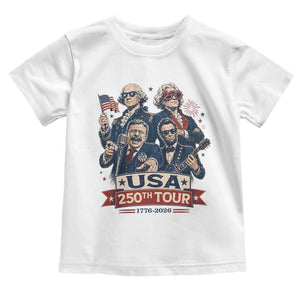 USA 250th Tour 2026 Founding Fathers Rock Concert Toddler T Shirt Funny Mount Rushmore Rock Stars Semiquincentennial